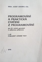 kniha Programování a praktická cvičení z programování. 1. díl, SPN 1980