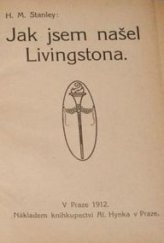 kniha Jak jsem našel Livingstona, Hynek 