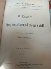 kniha Vývoj socialismu od utopie k vědě, Tiskové družstvo Českoslovanské strany sociálně-demokratické 1903