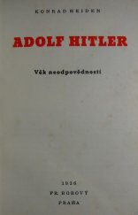 kniha Adolf Hitler Věk neodpovědnosti, Fr. Borový 1936