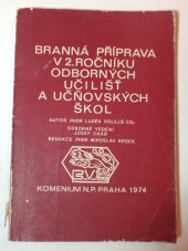 kniha Branná příprava v 2. ročníku odborných učilišť a učňovských škol [soubor pracovních listů s doprovodným textem], Magnet 1974