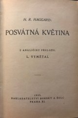 kniha Posvátná květina, Borský a Šulc 1925