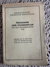 kniha Programm und studentplan für ďas sommersemester Eidgenössische technische hochschule, Verlag 1946