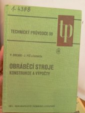 kniha Obráběcí stroje konstrukce a výpočty, SNTL 1986