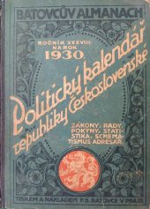 kniha Batovcův almanach Politický kalendář republiky Československé, Elbemuhl 1930