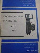 kniha Československá vlastivěda díl 3. - Jazyk, Sfinx 1934