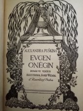 kniha Evgen Oněgin Román ve verších, E.K. Rosendorf 1927