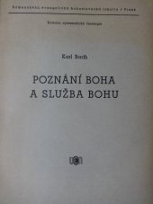 kniha Poznání Boha a služba Bohu podle učení reformace Syllabus z 20 přednášek o skotském vyznání z r. 1560, Ústřední církevní nakladatelství 1955