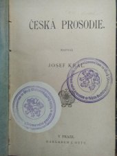 kniha Česká prosodie, J. Otto 1909