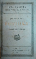 kniha Povídky ironické a sentimentální, Jos. R. Vilímek 1886
