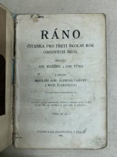 kniha Ráno Čítanka pro třetí školní rok obecných škol, Česká grafická Unie 1925