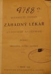 kniha Záhadný lékař = [Le docteur mysterieux] : Rom., Alois Neubert 1925