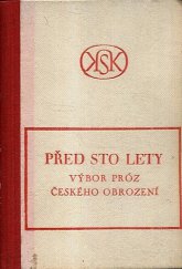 kniha Před sto lety (výbor próz českého obrození), Klub socialistické kultury] 1948