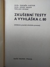 kniha Zkušební testy a vyhláška čís. 80 Učebnice pravidel silničního provozu, Naše vojsko 1971