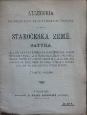 kniha Staročeská země satyra, František Bačkovský 1905