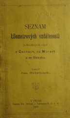 kniha Seznam kilometrových vzdáleností jednotlivých obcí v Čechách, na Moravě a ve Slezsku, Č.Ú.J.V. 1896