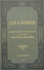 kniha Lid a národ sebrané rozpravy národopisné a literární Františka Bartoše, Krajská knihovna Františka Bartoše 2003