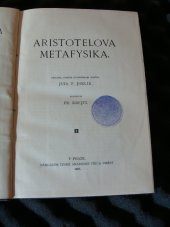 kniha Aristotelova Metafysika, Česká akademie věd a umění 1927