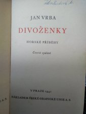 kniha Divoženky horské příběhy, Česká grafická Unie 1941