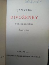kniha Divoženky horské příběhy, Česká grafická Unie 1941