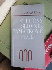 kniha Stručný slovník památkové péče, Krajské středisko státní památkové péče a ochrany přírody 1983