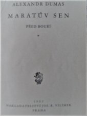 kniha Před bouří. [1], - Maratův sen, Jos. R. Vilímek 1932