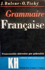 kniha Grammaire française Francouzská mluvnice pro pokročilé, Kvasnička a Hampl 1947