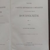 kniha Soupis památek historických a uměleckých  v Království Českém od pravěku do počátku XIX. století Okres Roudnice 1.Díl, Archeologická komise  při české akademii císaře Fr.Josefa 1898