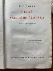 kniha Oltář všedního člověka Román o sedmi zastaveních ..., Jos. R. Vilímek 1939