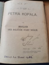 kniha Miroslavín, aneb, Rozluštění otázky sociální, V. Kotrba 1902