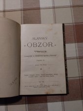 kniha Slanský OBZOR Věstník musejního a literárního spolku "Palacký", Ročník XI. 1903
