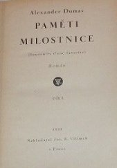 kniha Paměti milostnice = Díl I (Souvenirs ďune favorite) : Román., Jos. R. Vilímek 1930
