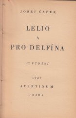 kniha Lelio a Pro delfína, Aventinum 1929