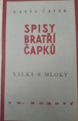 kniha Válka s Mloky, Fr. Borový 1936