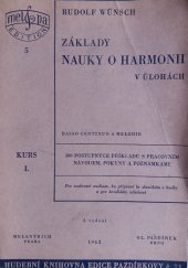 kniha Základy nauky o harmonii v úlohách Kurs I basso continuo a melodie., Melantrich 1942