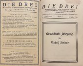 kniha Die Drei. Monatsschrift für Anthroposophie, Dreigliederung und Goetheanismus, Verlag 1925