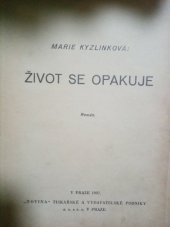 kniha Život se opakuje román, Novina 1937