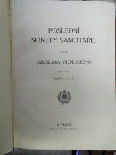 kniha Poslední sonety samotáře (1890-1895), J. Otto 1912