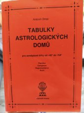 kniha Tabulky astrologických domů pro zeměpisné šířky od +45° do +54°, Vodnář 1995