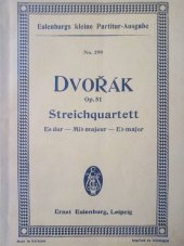 kniha Streichquartett partitura, Op. 51, Ernst Eulenburg 1941