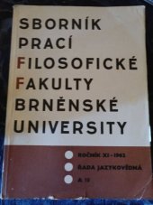 kniha Sborník prací Filosofické fakulty brněnské university. Roč. 16, řada uměnovědná (F), č.11, Univerzita Jana Evangelisty Purkyně, Filozofická fakulta 1967