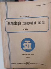 kniha Technologie zpracování masa. 2. díl, Masný průmysl 1966