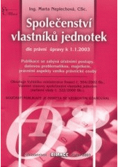 kniha Společenství vlastníků jednotek dle právní úpravy k 1.1.2003, Bilance 2003