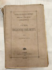 kniha Vznik anglického parlamentu, J. Otto 1879