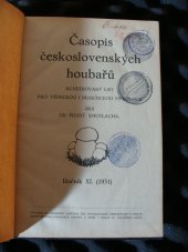 kniha Časopis československých houbařů Ilustrovaný list pro vědeckou a praktickou mykologii, Čsl. mykologická společ. 1931