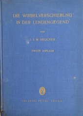 kniha Die Wirbelverschiebung in der Lendengegend, Georg Thieme 1956