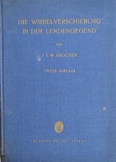kniha Die Wirbelverschiebung in der Lendengegend, Georg Thieme 1956