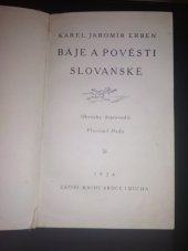 kniha Báje a pověsti slovanské. [Díl I.], B.M. Klika 1924