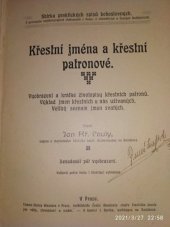 kniha Křestní jména a křestní patronové, Kotík, Smíchov 1908
