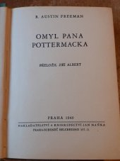 kniha Omyl pana Pottermacka [detektivní román], Jan Naňka 1940